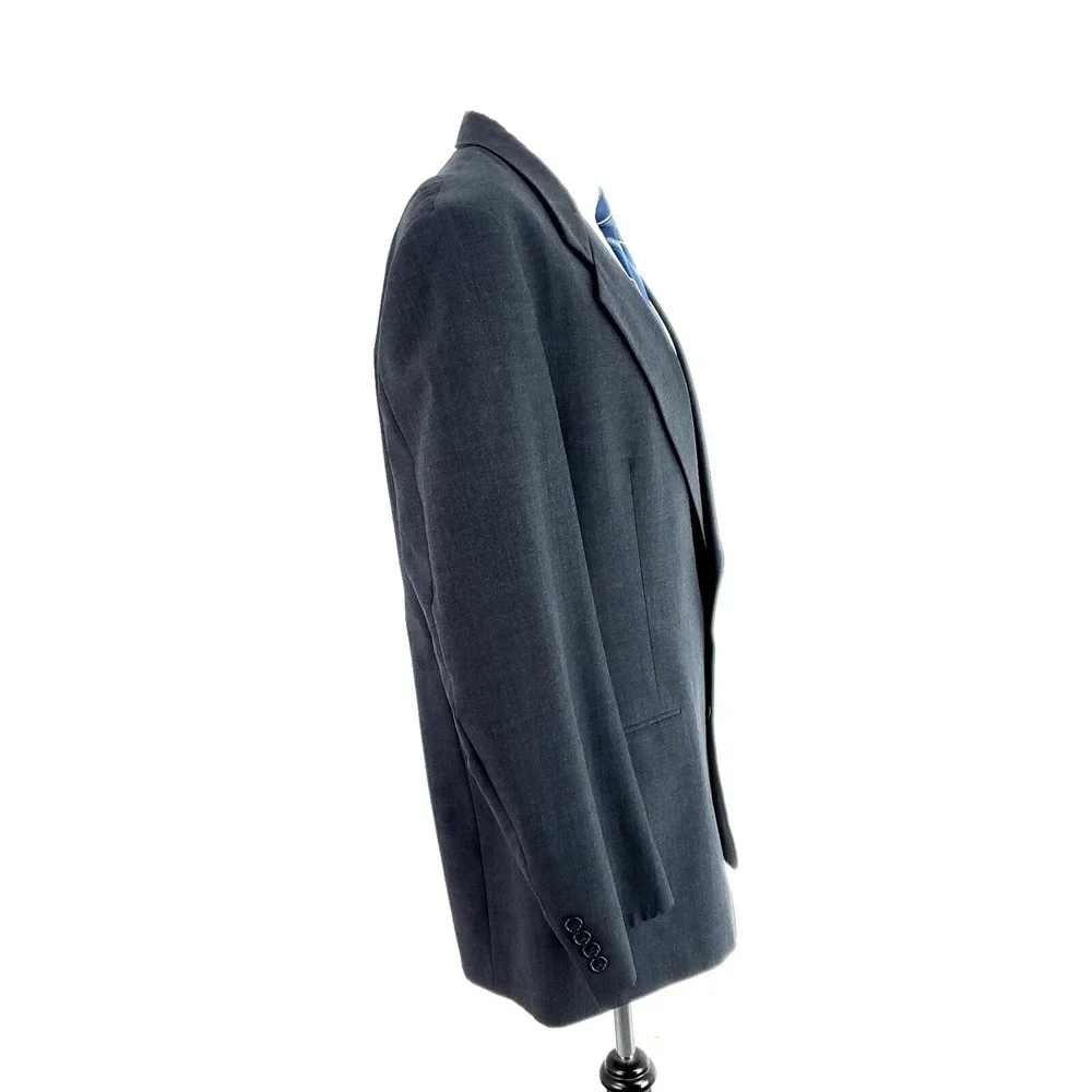 Christian Dior Monsieur Wool 2‎ Button Blazer 42L Gray Twill